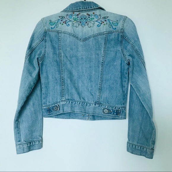 Old Navy Beaded Back Denim Jacket - Picture 1 of 11
